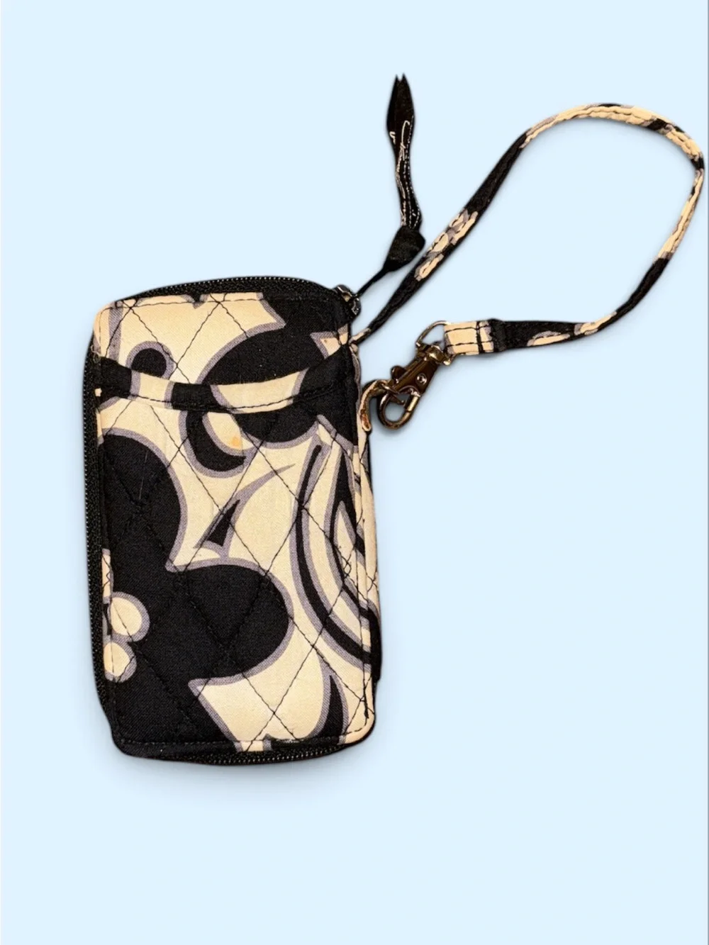 Vera Bradley Black & Cream Quilted Wristlet Card Case